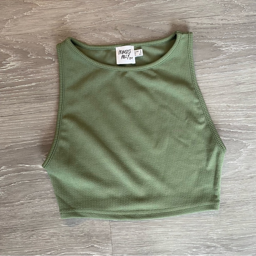 Princess Polly Cropped green tank
